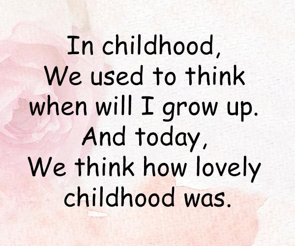 Childhood memories in english