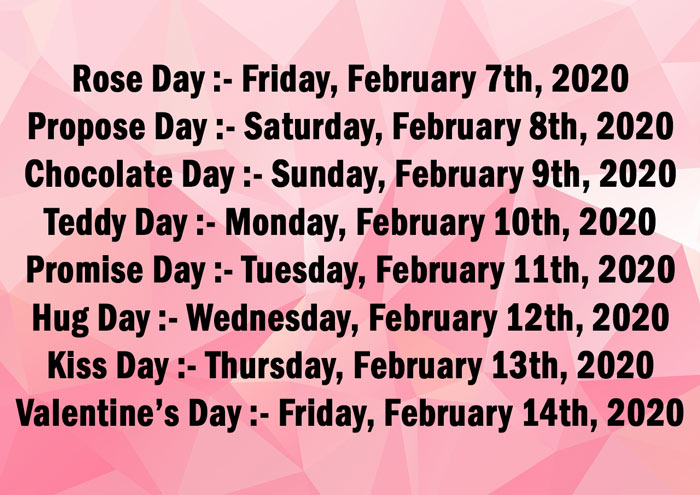 valentine week list